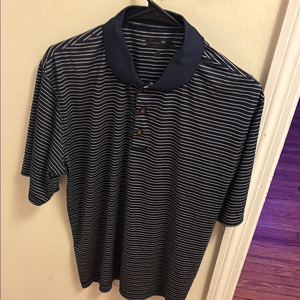 Blue Striped Polo Shirt